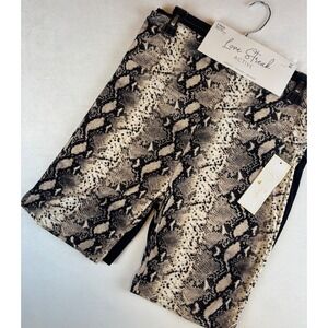 Love Streak Active XL Bike Shorts 2‎ Pack High Waist Snakeskin Print New